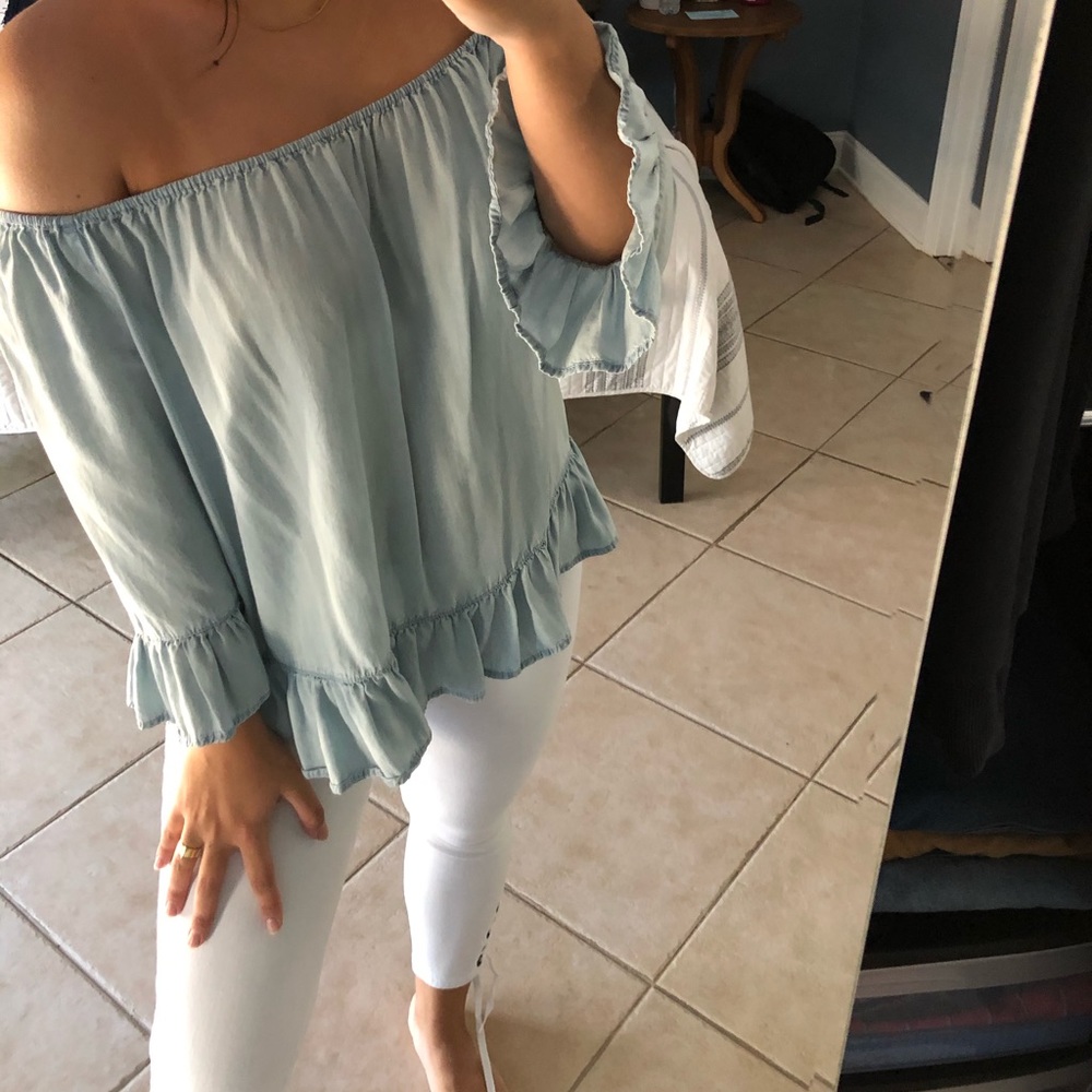 Of the shoulder flowy top